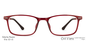 Red Rectangle Full Rim Unisex Eyeglasses by Lenskart Air Online-129087