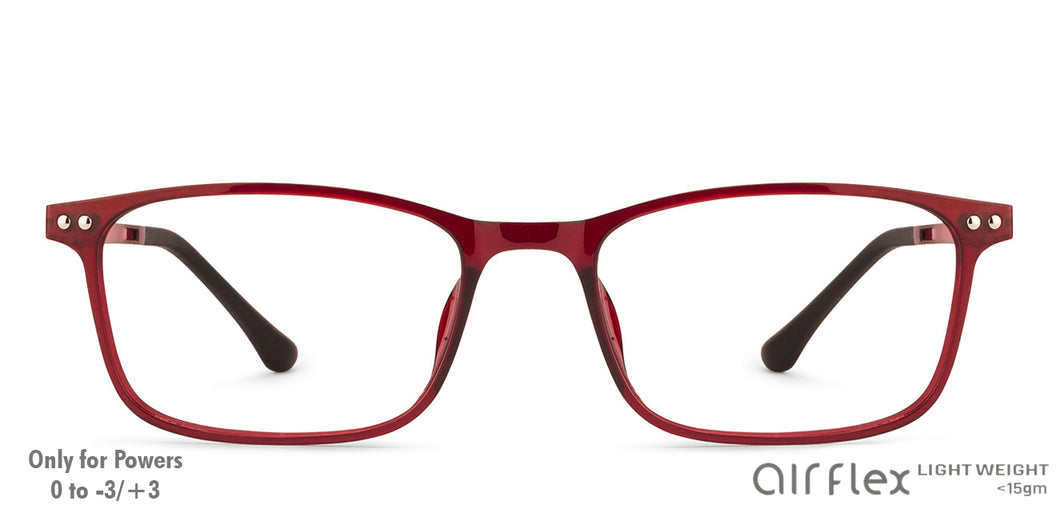 Red Rectangle Full Rim Unisex Eyeglasses by Lenskart Air Online-129087
