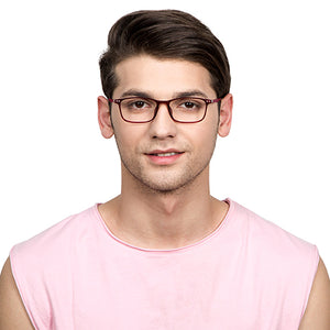 Red Rectangle Full Rim Unisex Eyeglasses by Lenskart Air Online-129087