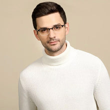 Load image into Gallery viewer, Brown Rectangle Half Rim Unisex Eyeglasses by Lenskart Air Online-129089