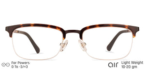 Brown Rectangle Half Rim Unisex Eyeglasses by Lenskart Air Online-129089