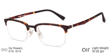 Load image into Gallery viewer, Brown Rectangle Half Rim Unisex Eyeglasses by Lenskart Air Online-129089