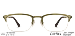 Green Rectangle Half Rim Unisex Eyeglasses by Lenskart Air Computer Glasses-148130