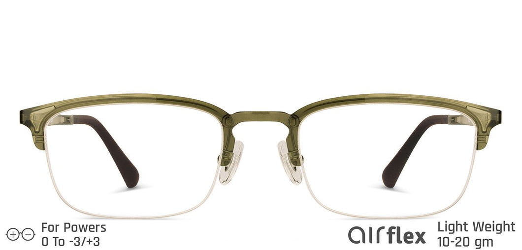 Green Rectangle Half Rim Unisex Eyeglasses by Lenskart Air Computer Glasses-148130
