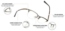 Load image into Gallery viewer, Green Rectangle Half Rim Unisex Eyeglasses by Lenskart Air Computer Glasses-148130