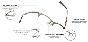 Green Rectangle Half Rim Unisex Eyeglasses by Lenskart Air Computer Glasses-148130