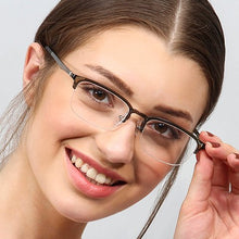 Load image into Gallery viewer, Green Rectangle Half Rim Unisex Eyeglasses by Lenskart Air Computer Glasses-148130