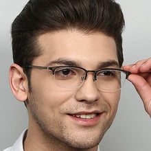 Load image into Gallery viewer, Green Rectangle Half Rim Unisex Eyeglasses by Lenskart Air Computer Glasses-148130