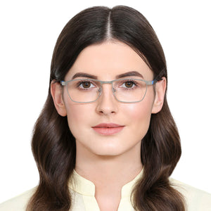 Gunmetal Rectangle Full Rim Unisex Eyeglasses by Vincent Chase Online-129753