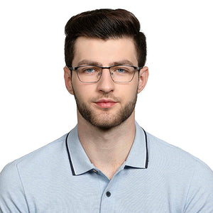 Gunmetal Rectangle Full Rim Unisex Eyeglasses by Vincent Chase Online-129753