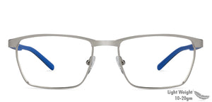 Gunmetal Rectangle Full Rim Unisex Eyeglasses by Vincent Chase Online-129753