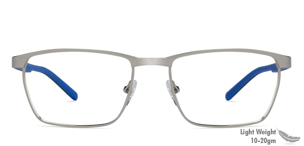 Gunmetal Rectangle Full Rim Unisex Eyeglasses by Vincent Chase Online-129753