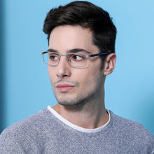 Load image into Gallery viewer, Silver Rectangle Full Rim Unisex Eyeglasses by Vincent Chase VC-129757