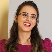 Load image into Gallery viewer, Silver Rectangle Full Rim Unisex Eyeglasses by Vincent Chase VC-129757