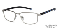 Load image into Gallery viewer, Silver Rectangle Full Rim Unisex Eyeglasses by Vincent Chase VC-129757