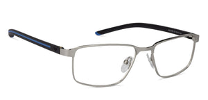Silver Rectangle Full Rim Unisex Eyeglasses by Vincent Chase VC-129757