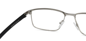 Silver Rectangle Full Rim Unisex Eyeglasses by Vincent Chase VC-129757