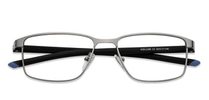 Silver Rectangle Full Rim Unisex Eyeglasses by Vincent Chase VC-129757