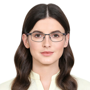 Black Rectangle Full Rim Unisex Eyeglasses by Vincent Chase VC-129759