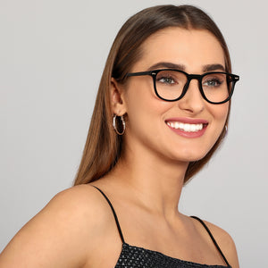 Black Wayfarer Full Rim Unisex Eyeglasses by Vincent Chase Online-129966
