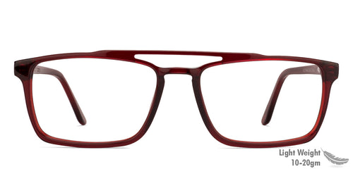 Red Rectangle Full Rim Medium Unisex Eyeglasses by Vincent Chase Online-129971