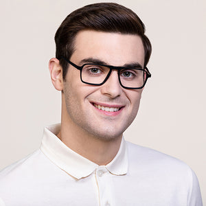 Black Rectangle Full Rim Unisex Eyeglasses by Vincent Chase Online-129974