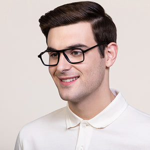 Black Rectangle Full Rim Unisex Eyeglasses by Vincent Chase Online-129974