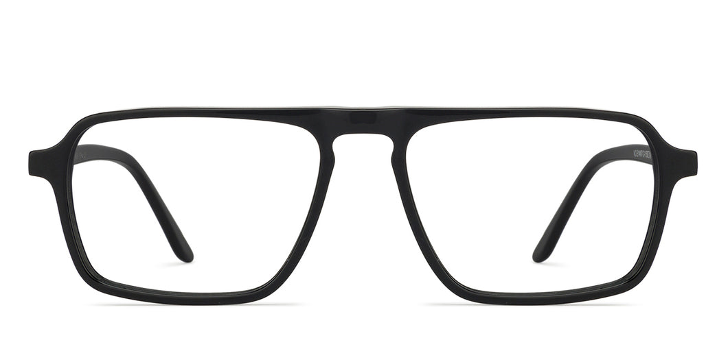 Black Rectangle Full Rim Unisex Eyeglasses by Vincent Chase Online-129974