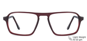 Red Rectangle Full Rim Unisex Eyeglasses by Vincent Chase VC-142497