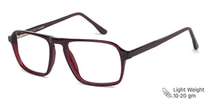 Red Rectangle Full Rim Unisex Eyeglasses by Vincent Chase VC-142497