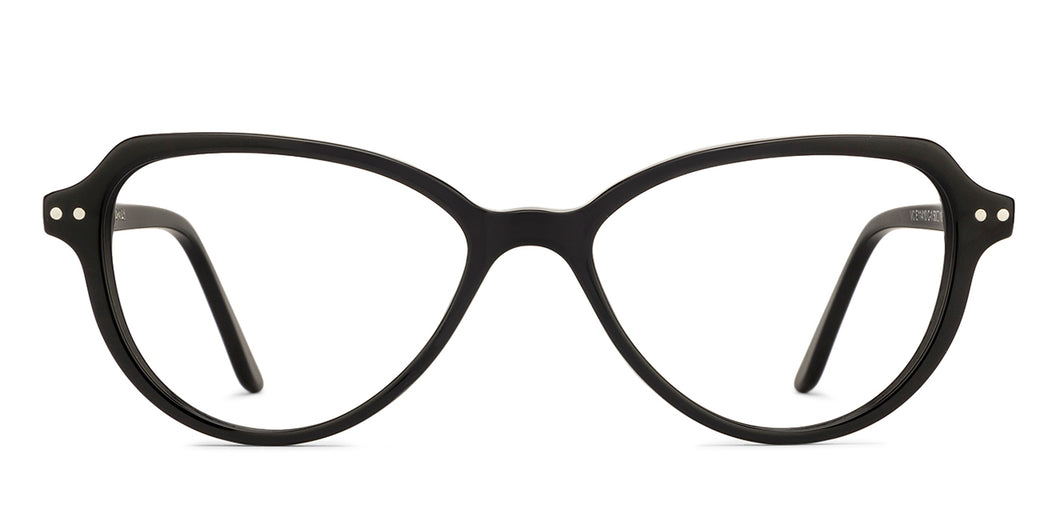 Black Geometric Full Rim Women Eyeglasses by Vincent Chase Online-129986