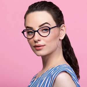 Blue Geometric Full Rim Women Eyeglasses by Vincent Chase VC-129988