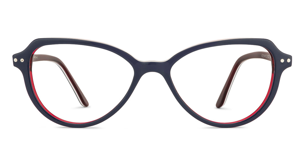 Blue Geometric Full Rim Women Eyeglasses by Vincent Chase VC-129988