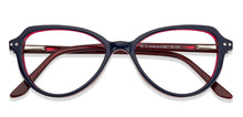 Load image into Gallery viewer, Blue Geometric Full Rim Women Eyeglasses by Vincent Chase VC-129988