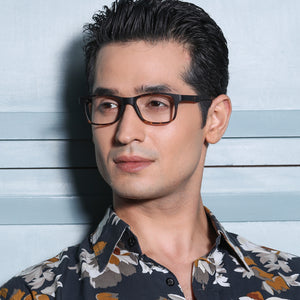 Brown Rectangle Full Rim Unisex Eyeglasses by Lenskart Air Online-129816