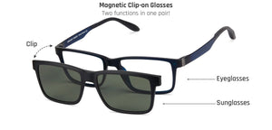 Blue Rectangle Full Rim Unisex Eyeglasses by Lenskart Air Online-129824