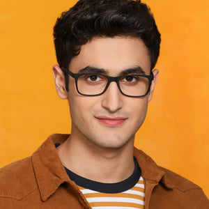 Black Rectangle Full Rim Unisex Eyeglasses by Lenskart Air Online-129829