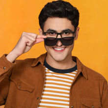 Load image into Gallery viewer, Black Rectangle Full Rim Unisex Eyeglasses by Lenskart Air Online-129829