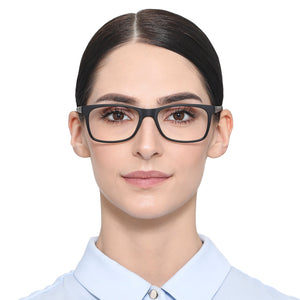 Black Rectangle Full Rim Unisex Eyeglasses by Lenskart Air Online-129829