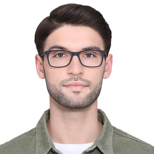 Black Rectangle Full Rim Unisex Eyeglasses by Lenskart Air Online-129829