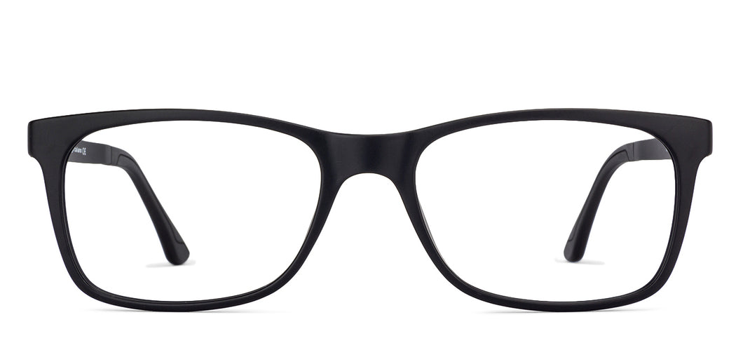 Black Rectangle Full Rim Unisex Eyeglasses by Lenskart Air Online-129829