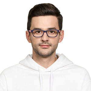 Blue Rectangle Full Rim Unisex Eyeglasses by Lenskart Air Online-129839