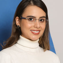 Load image into Gallery viewer, Silver Rectangle Rimless Unisex Eyeglasses by Lenskart Air Online-129869