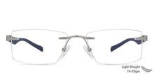 Load image into Gallery viewer, Silver Rectangle Rimless Unisex Eyeglasses by Lenskart Air Online-129869