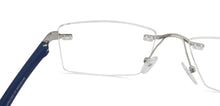 Load image into Gallery viewer, Silver Rectangle Rimless Unisex Eyeglasses by Lenskart Air Online-129869