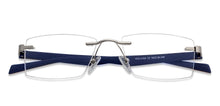 Load image into Gallery viewer, Silver Rectangle Rimless Unisex Eyeglasses by Lenskart Air Online-129869