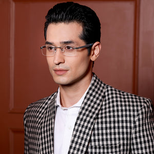 Grey Rectangle Rimless Unisex Eyeglasses by Lenskart Air Online-129871