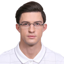 Load image into Gallery viewer, Grey Rectangle Rimless Unisex Eyeglasses by Lenskart Air Online-129871