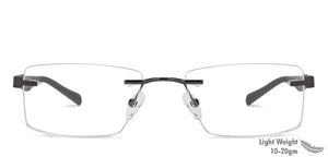 Grey Rectangle Rimless Unisex Eyeglasses by Lenskart Air Online-129871