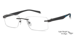 Grey Rectangle Rimless Unisex Eyeglasses by Lenskart Air Online-129871